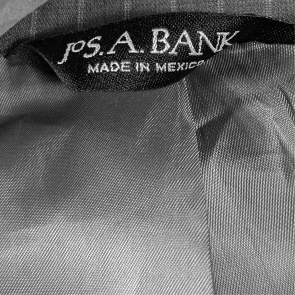 Jos A Bank Signature Mens 54L Gray Pinstripe Blazer Wool Silk Blend Sport Coat - Picture 3 of 6